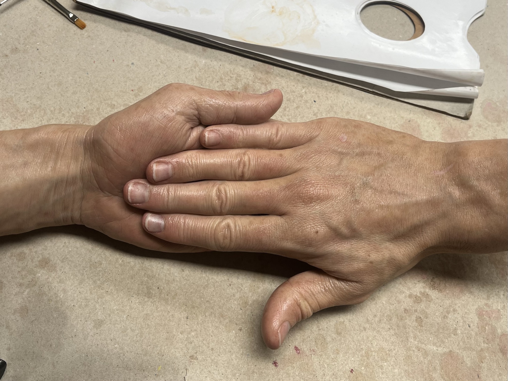 Echthaar-Detail der Skulptur
